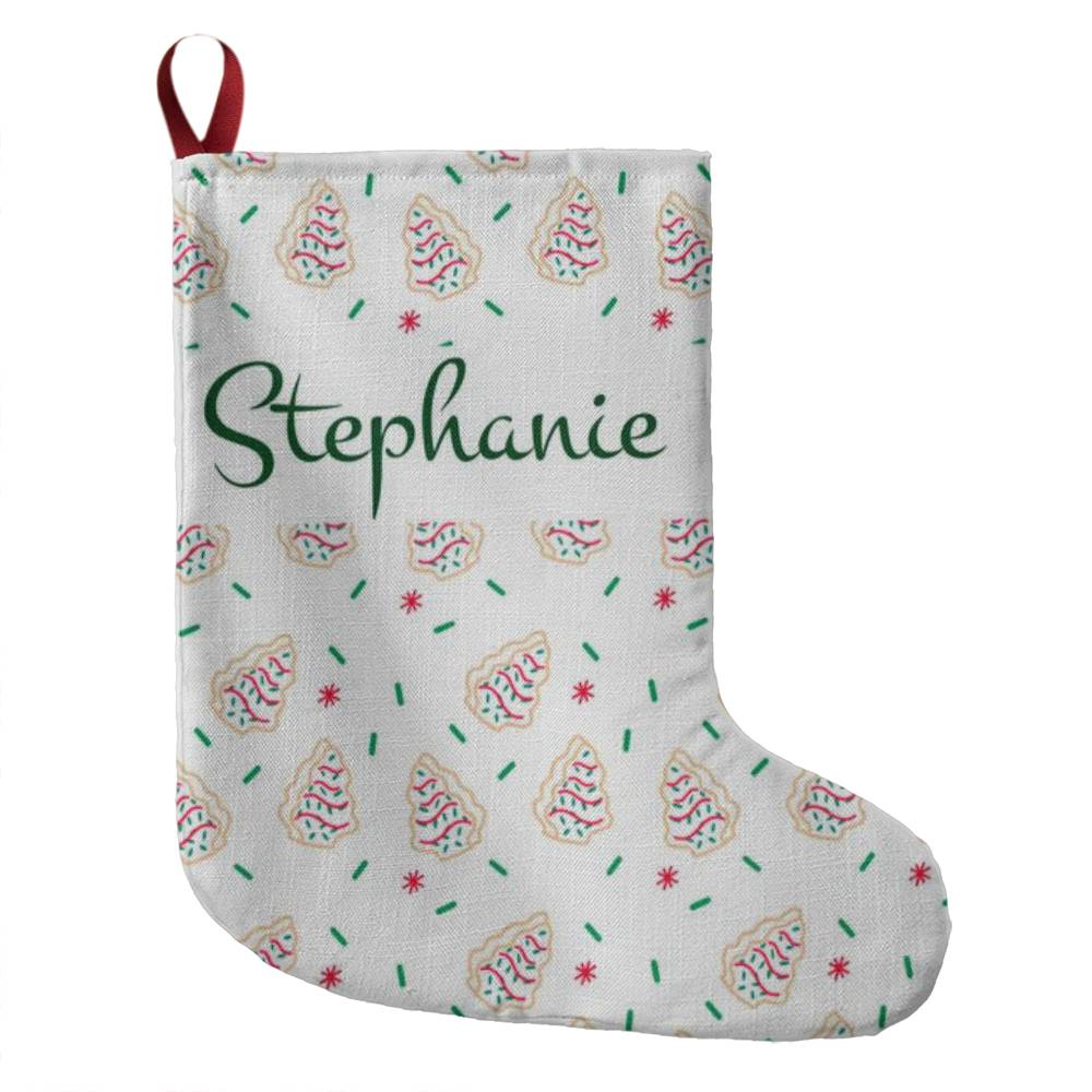 Custom Christmas Tree Snack Cake GIANT Holiday Stocking