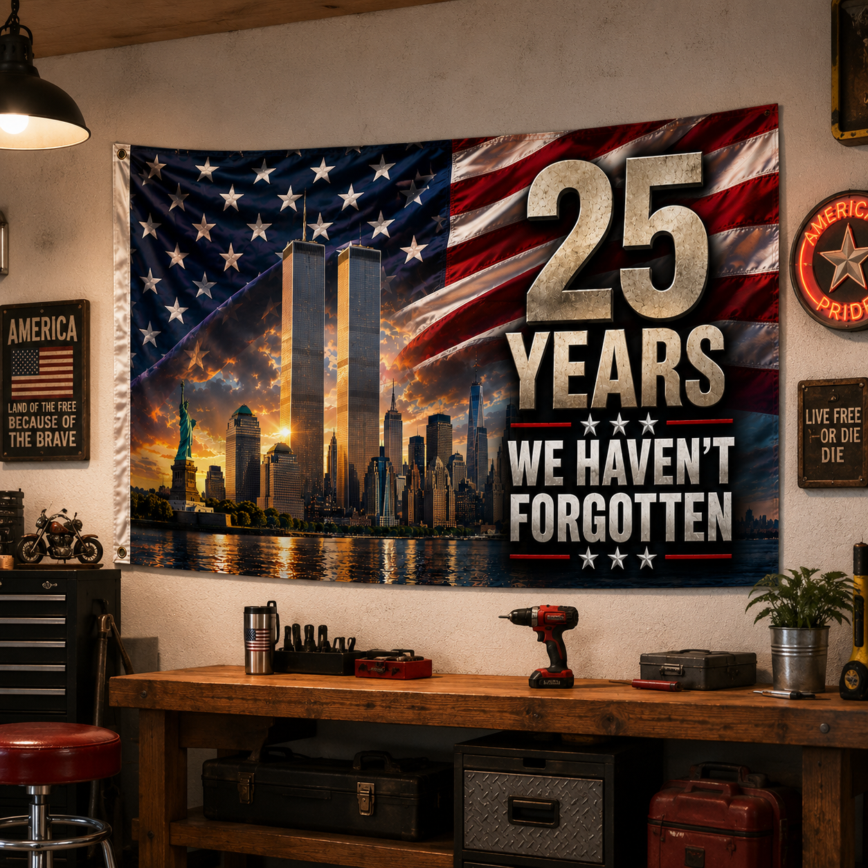 September 11 Tribute Flag | 25 Years – We Haven't Forgotten