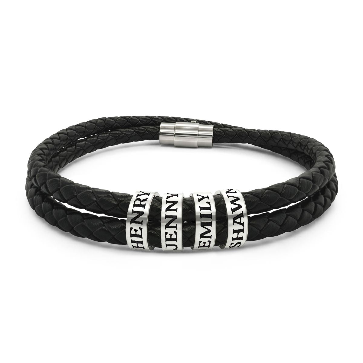 Personalized Leather Name Bracelet for Dad