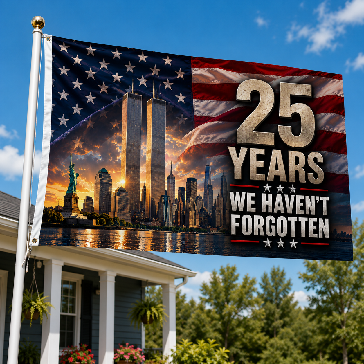 September 11 Tribute Flag | 25 Years – We Haven't Forgotten