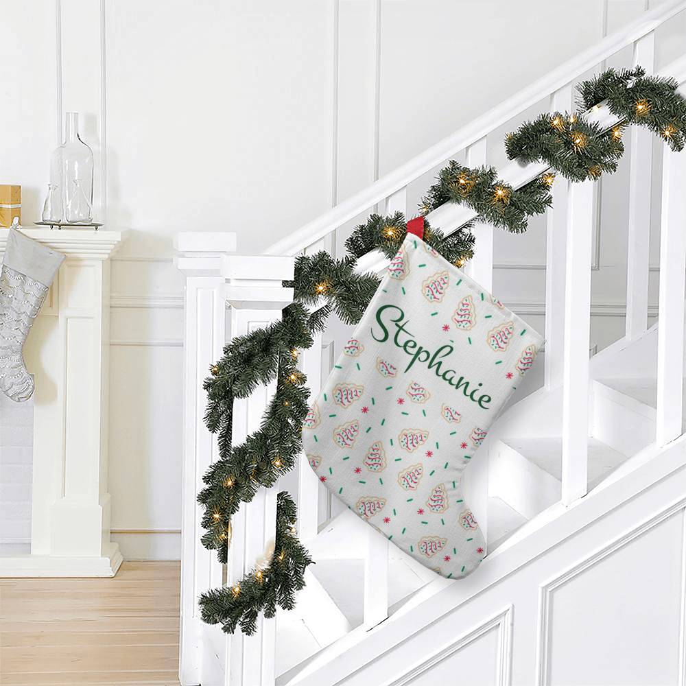 Custom Christmas Tree Snack Cake GIANT Holiday Stocking