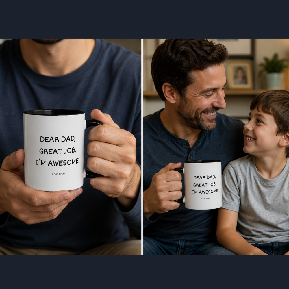 Personalized “Dear Dad, Great Job. I’m Awesome.” Mug