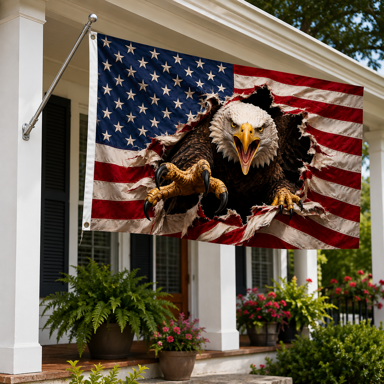 Patriotic American Eagle Double-Sided Flag – Indoor & Outdoor Display
