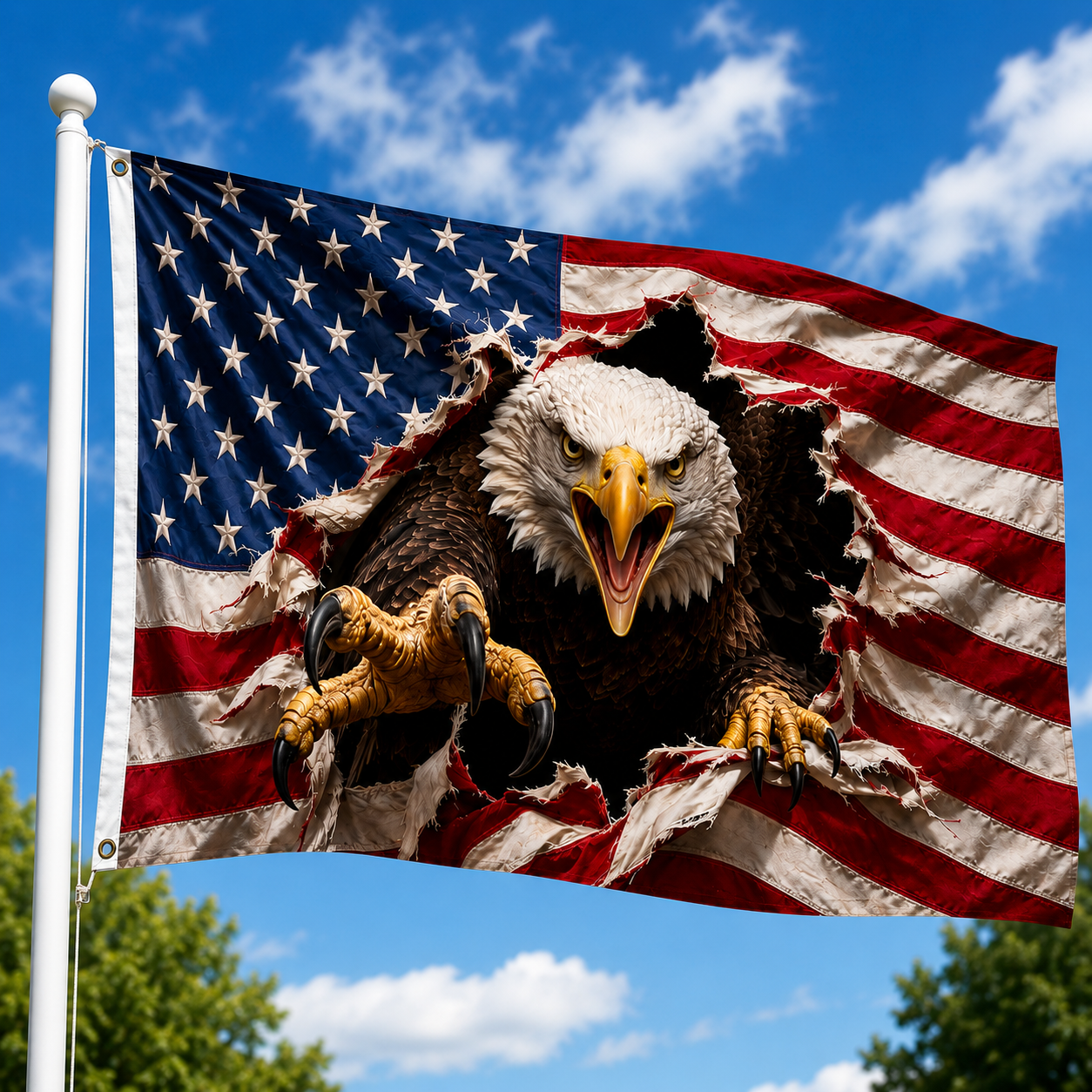 Patriotic American Eagle Double-Sided Flag – Indoor & Outdoor Display