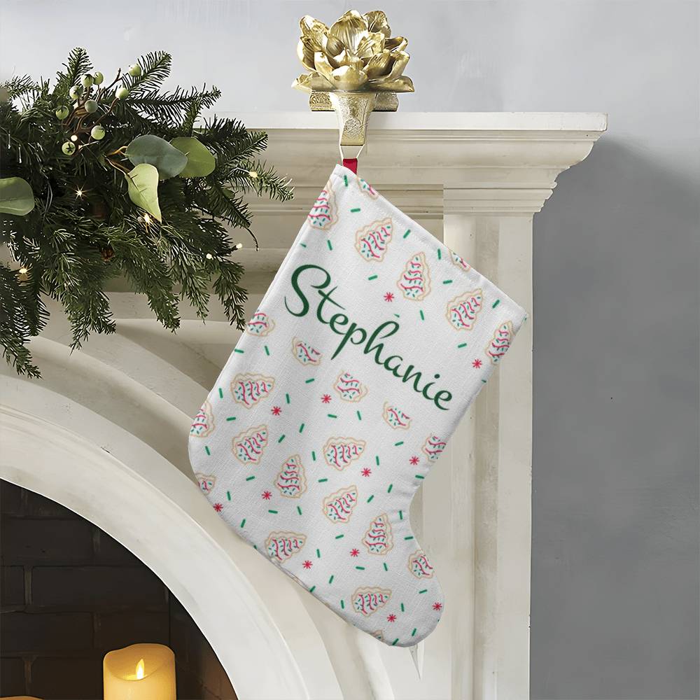 Custom Christmas Tree Snack Cake GIANT Holiday Stocking