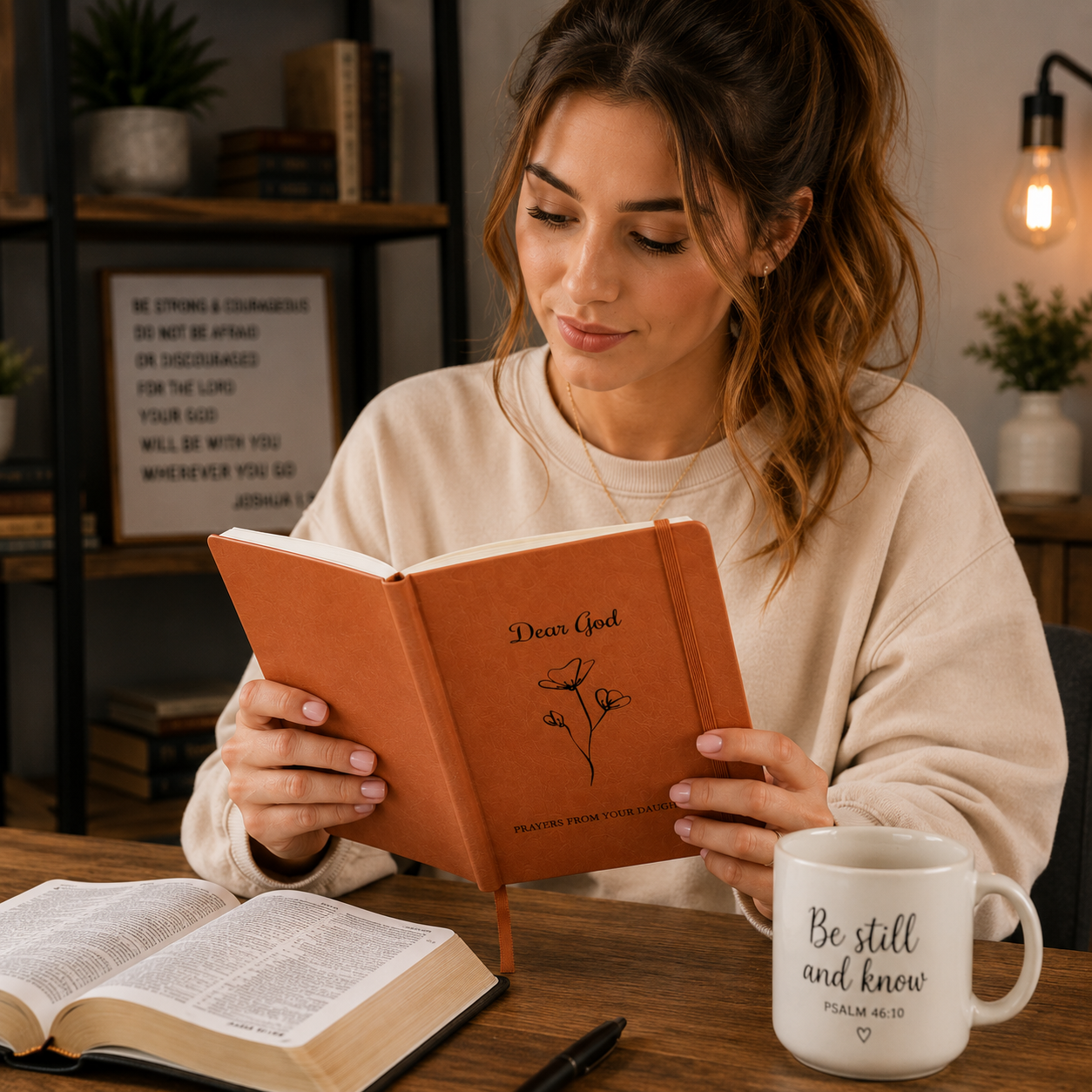 Dear God Prayer Journal for Her – Personalized Christian Prayer Notebook