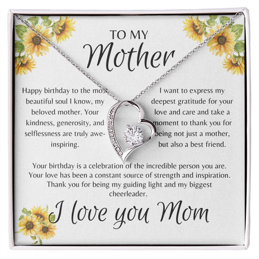 To My Mother - Heart Pendant Necklace