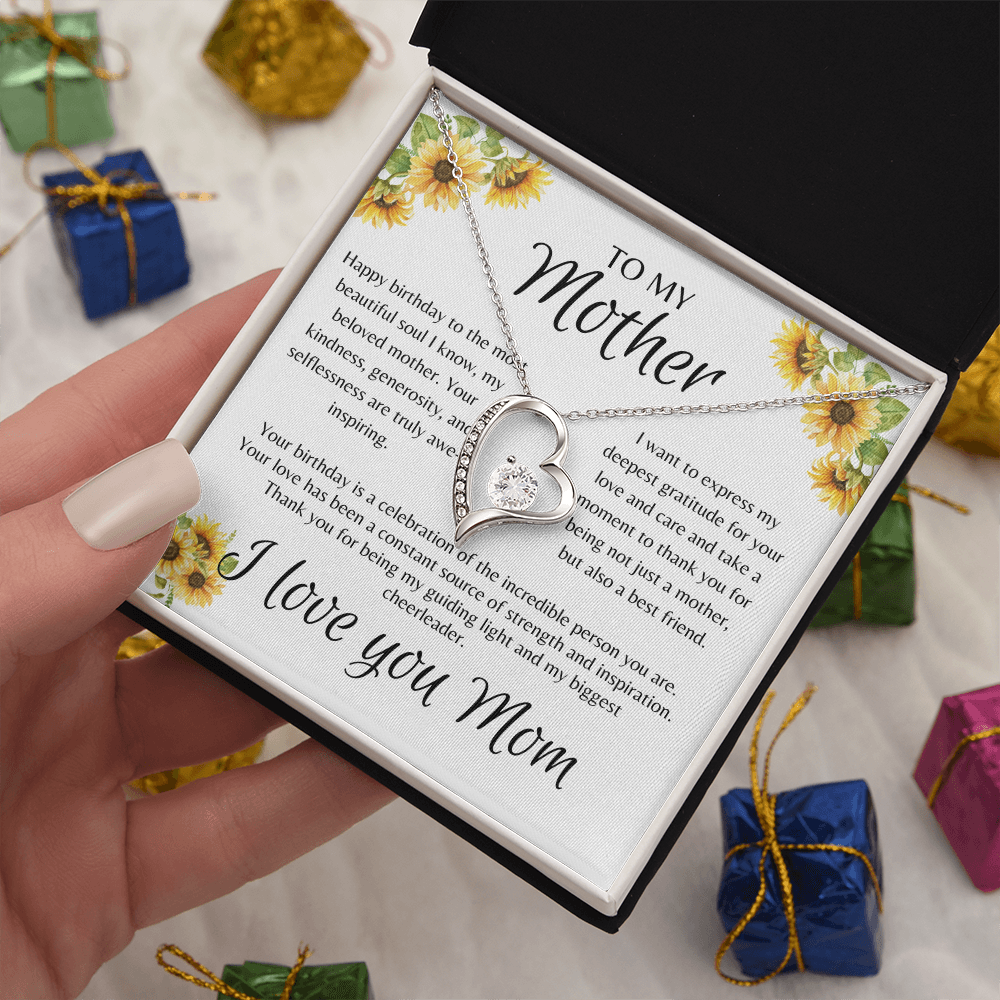 To My Mother - Heart Pendant Necklace