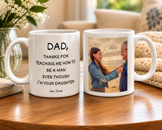 Personalized Photo Mug for Dad – Custom Father's Day Coffee Mug from Daughter