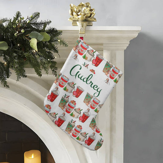 Customizable Christmas Lattes GIANT Holiday Stocking
