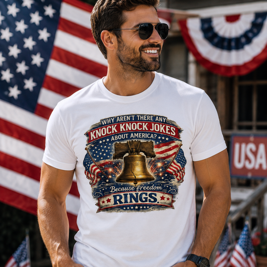Freedom Rings, USA 4th of July Tshirt, Cotton