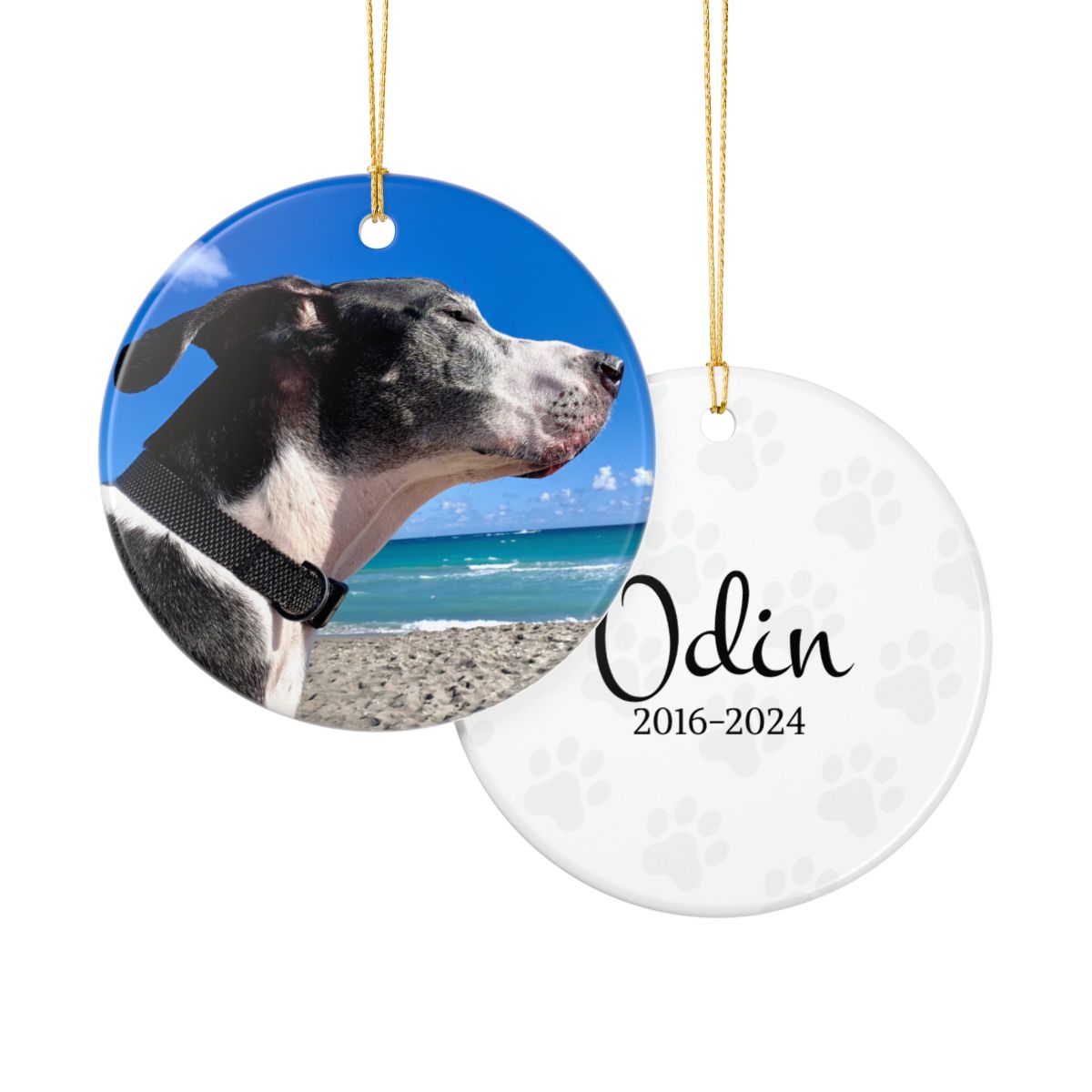 Personalized Dog Memorial Photo Ornament