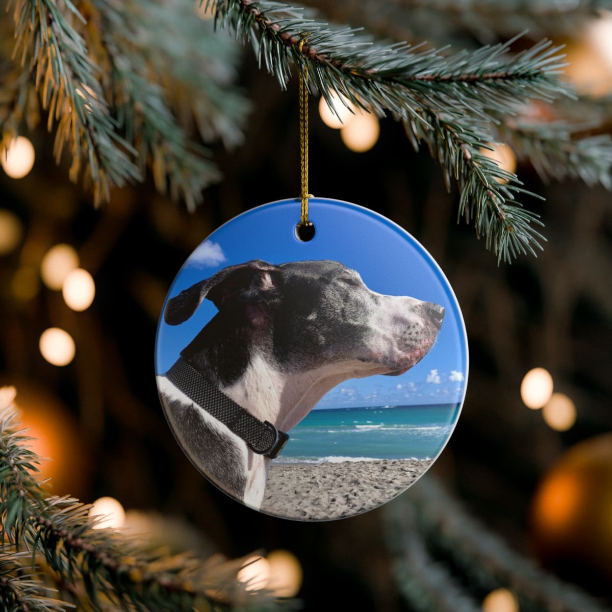 Personalized Dog Memorial Photo Ornament