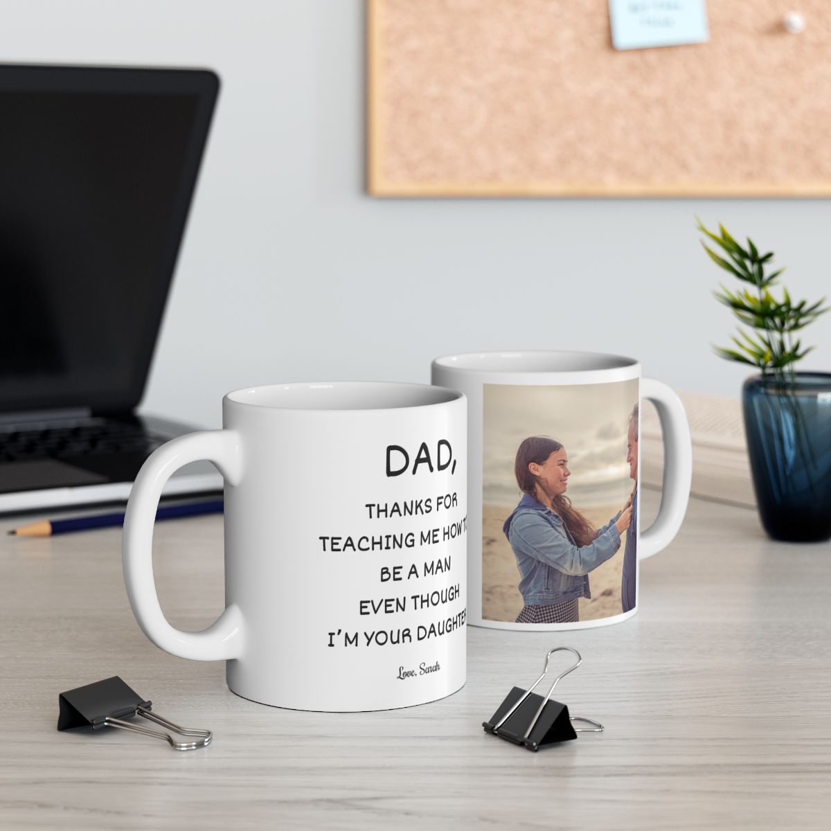 Personalized Photo Mug for Dad – Custom Father's Day Coffee Mug from Daughter