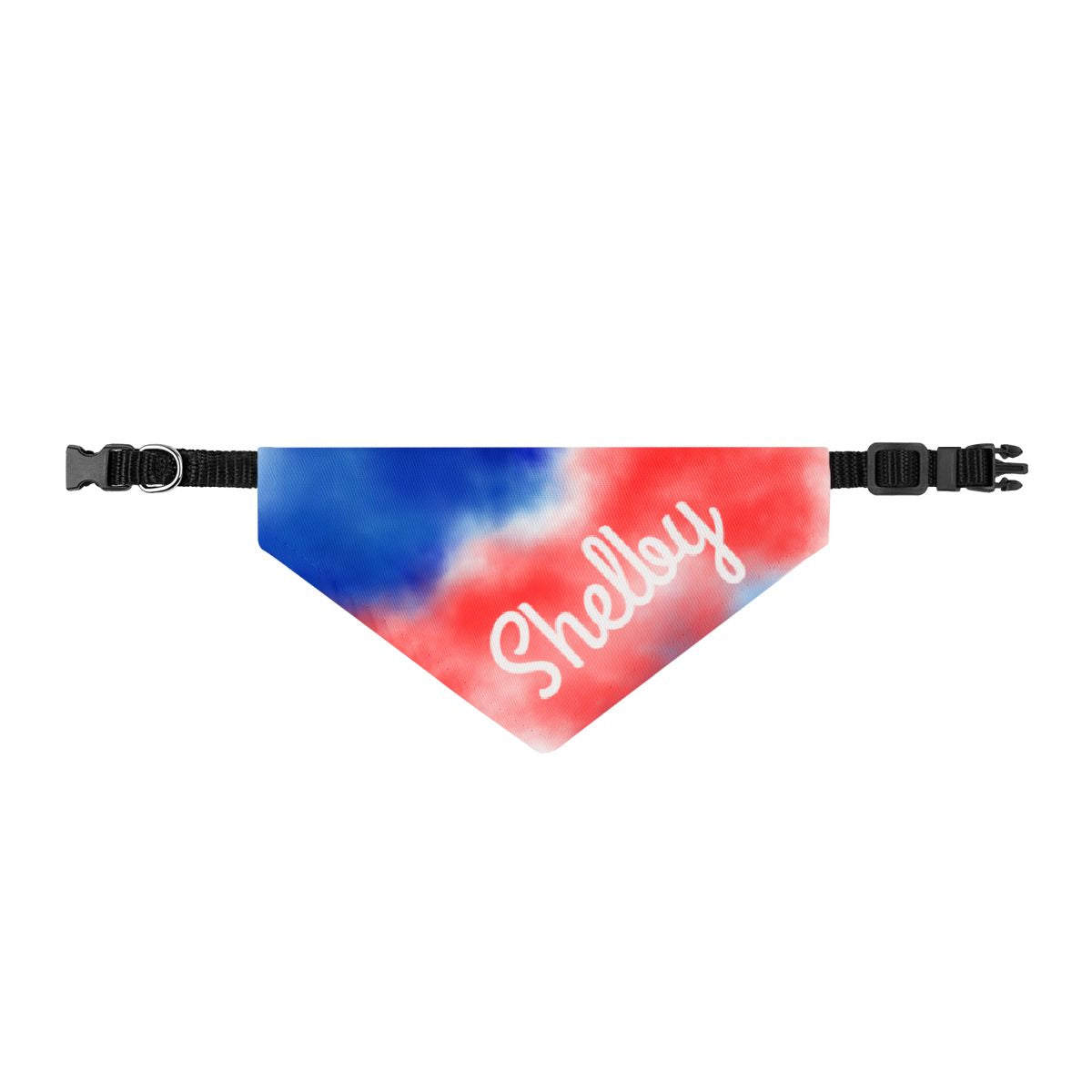 Personalized Red, White & Blue Tie-Dye Dog Bandana