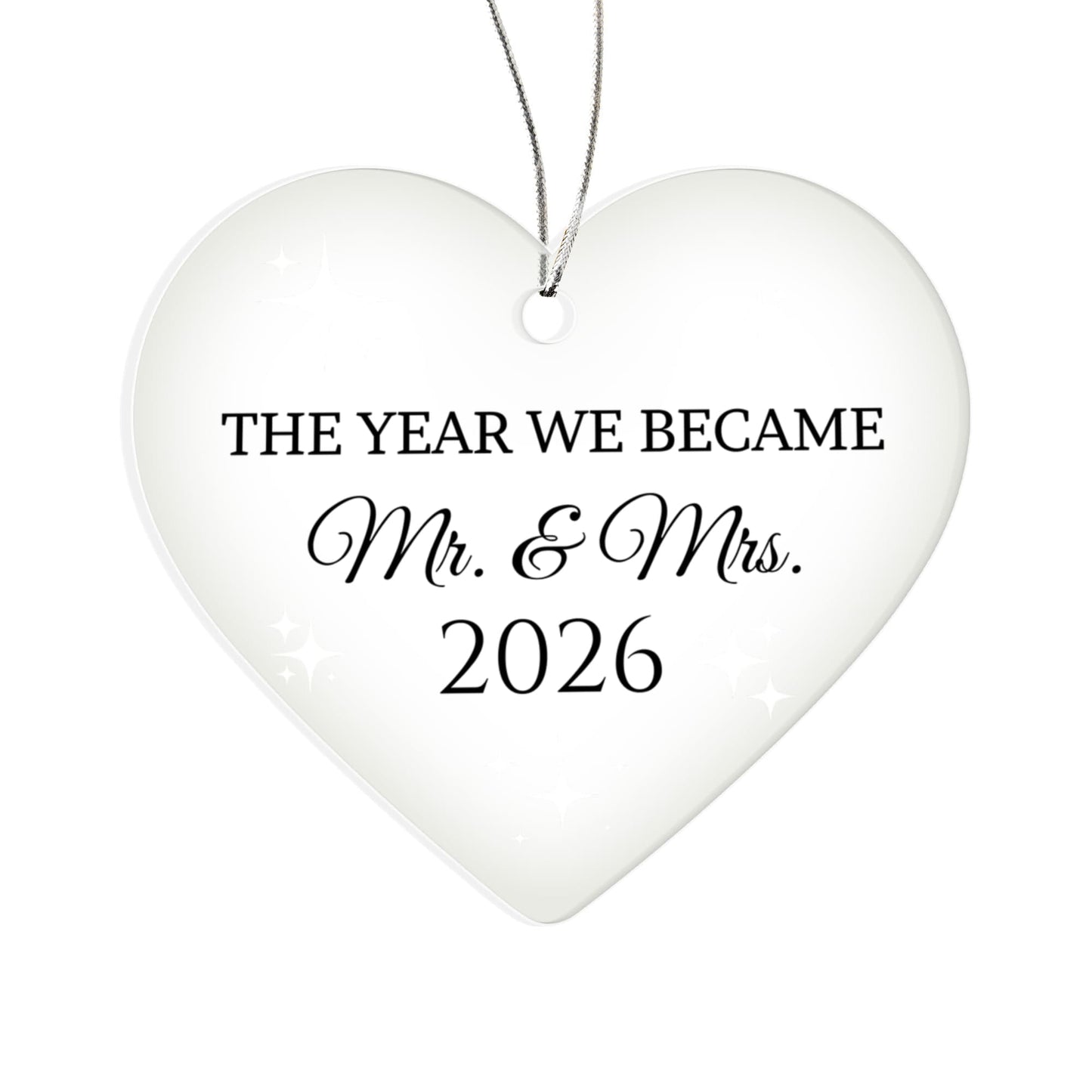 Personalized "The Year We Became Mr. & Mrs." Acrylic Heart Ornament