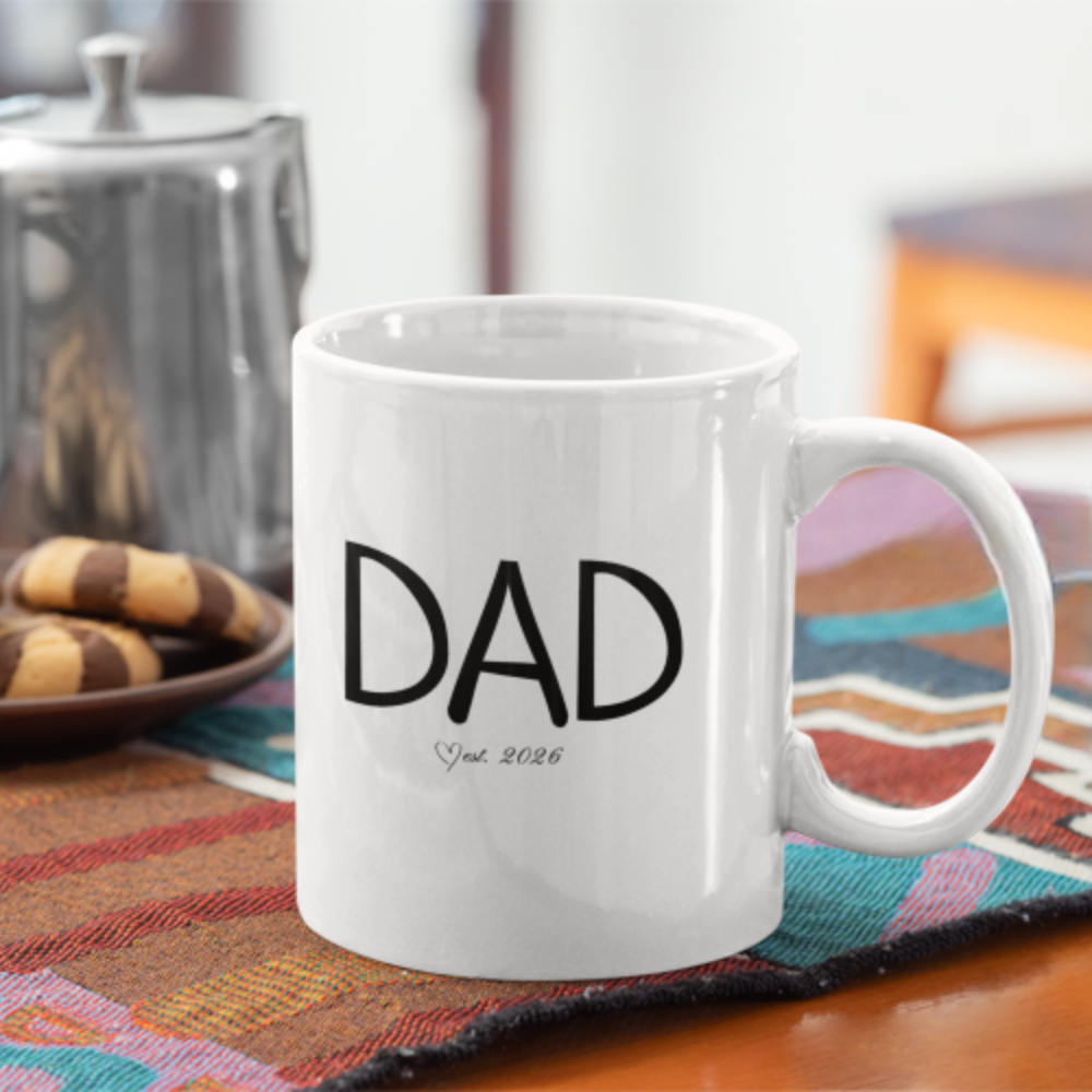 Personalized Dad Est. Year Mug – Custom Fatherhood Coffee Mug