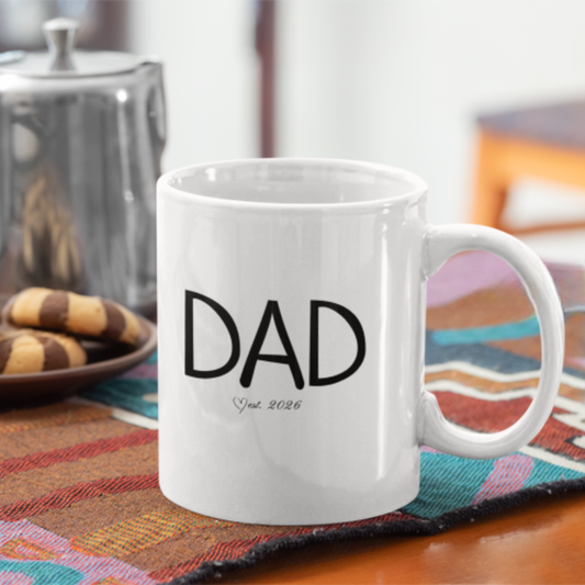 Personalized Dad Est. Year Mug – Custom Fatherhood Coffee Mug